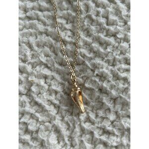 Crewcuts J.Crew Girls' Charm Necklace Conch Shell Gold Tone 18" Chain